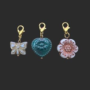 Set of Three Czech Glass Charms